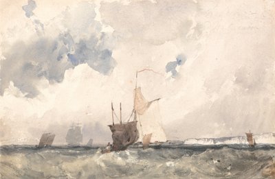 Schiffe in stürmischer See von Richard Parkes Bonington